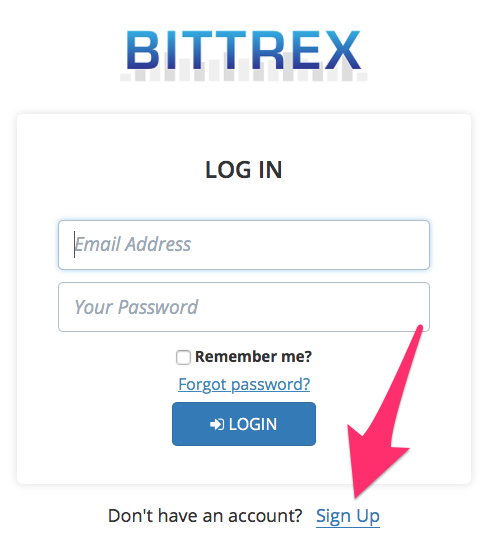 Bittrex サインアップ